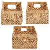 vidaXL Oppbevaringskurver 3 pcs Naturlig 40 x 30 x 18 cm Vannhyasint