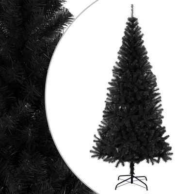 vidaXL Kunstig juletre med stativ svart 210 cm PVC