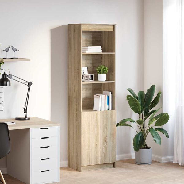 vidaXL Highboard sonoma eik 50x35x180 cm konstruert tre