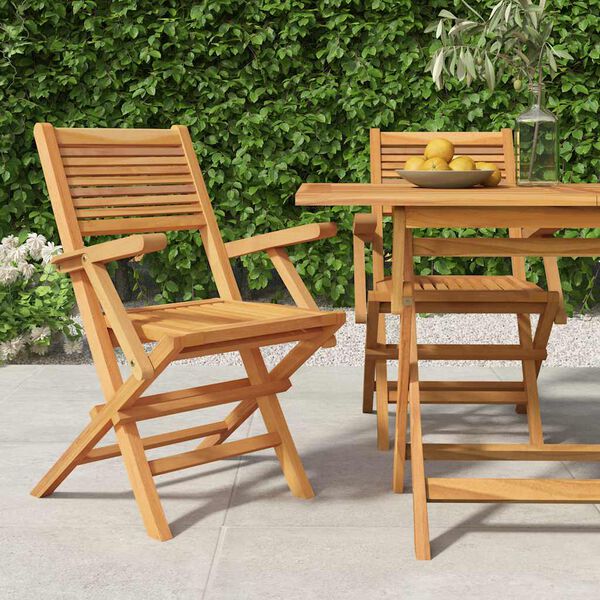 vidaXL Klappstoler 2 stk 55x62x90 cm heltre teak