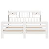 vidaXL Seng med bokhylle uten madrass hvit 180x200 cm heltre furu