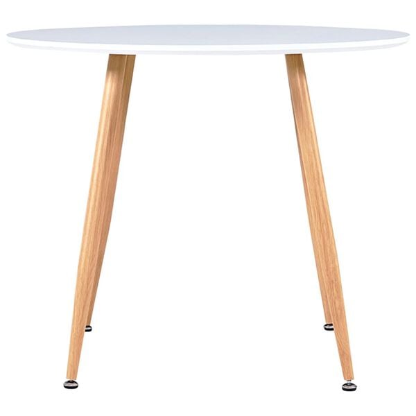 vidaXL Spisebord hvit og eik 90x73,5 cm MDF