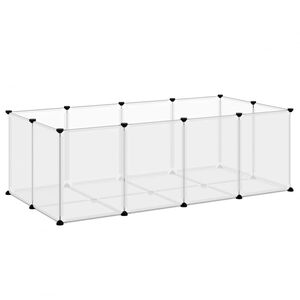 vidaXL Sm&aring;dyrbur gjennomsiktig 144x74x46,5 cm PP og st&aring;l