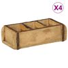 vidaXL Brett med lagring 4 pcs Brun 30 x 14 x 9 cm Massiv Reclaim Tre
