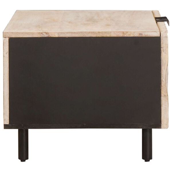 vidaXL Kaffebord Hvit 80 x 50 x 40 cm Massiv mango tre