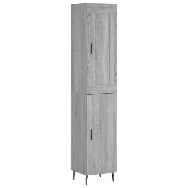 vidaXL Highboard gr&aring; sonoma 34,5x34x180 cm konstruert tre