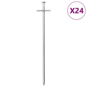 vidaXL Teltplugger 24 stk 23 cm &Oslash;6 mm galvanisert st&aring;l
