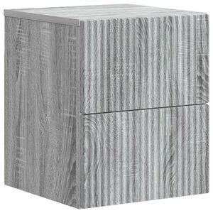 vidaXL Vegghengt Nattbord Gr&aring; sonoma 33 x 34,5 x 40 cm Konstruert tre