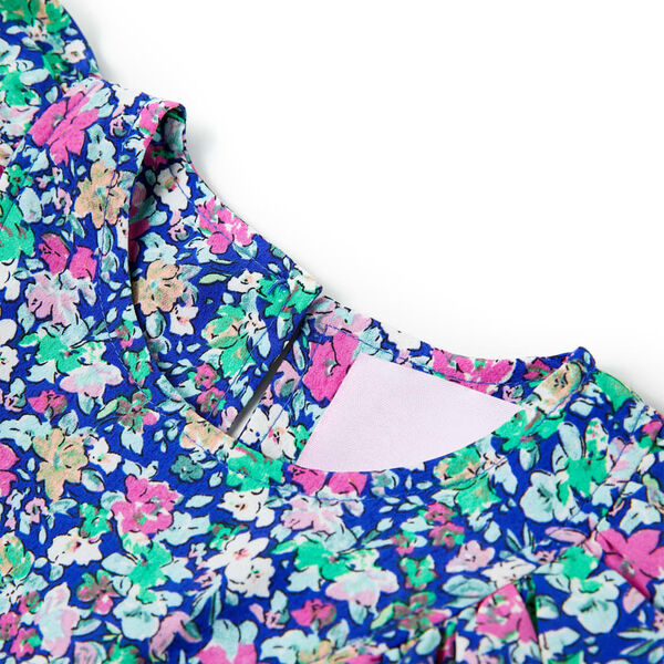 Barnekjole med lange ermer koboltblå 128