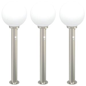 vidaXL Pullertlys med sensor 3 stk 80 cm rustfritt st&aring;l IP44