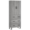 vidaXL Highboard gr&aring; sonoma 69,5x34x180 cm konstruert tre
