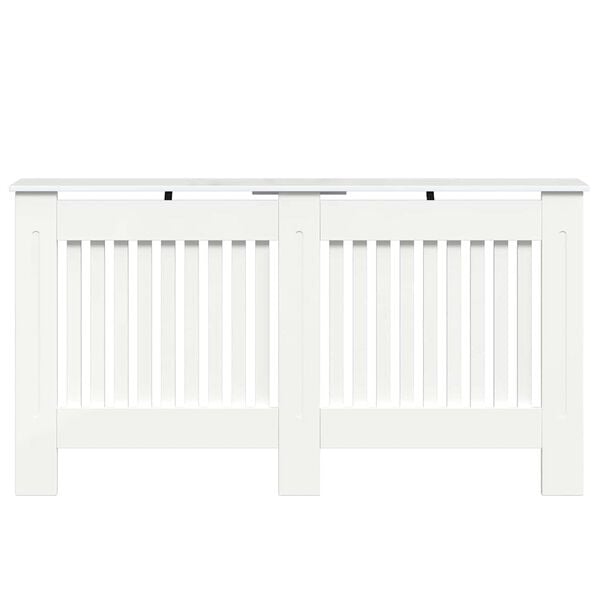 vidaXL Radiator Deksel H&oslash;yglanset hvit 152 x 19 x 81,5 cm