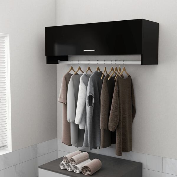 vidaXL Garderobe svart 100x32,5x35 cm konstruert tre