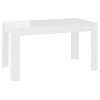 vidaXL Spisebord høyglans hvit 140x74,5x76 cm sponplate