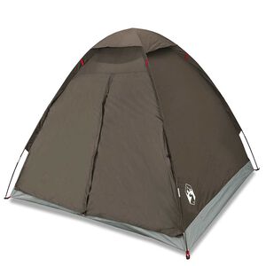 vidaXL Kuppeltelt for camping 4 personer brun vanntett