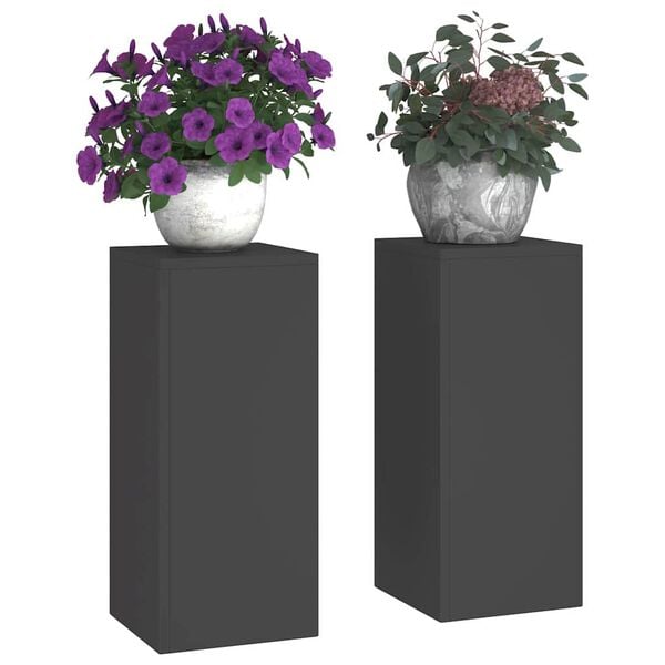 vidaXL Planteholder 2 pcs Svart 24 x 24 x 55 cm Stål