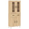 vidaXL Highboard sonoma eik 69,5x34x180 cm konstruert tre