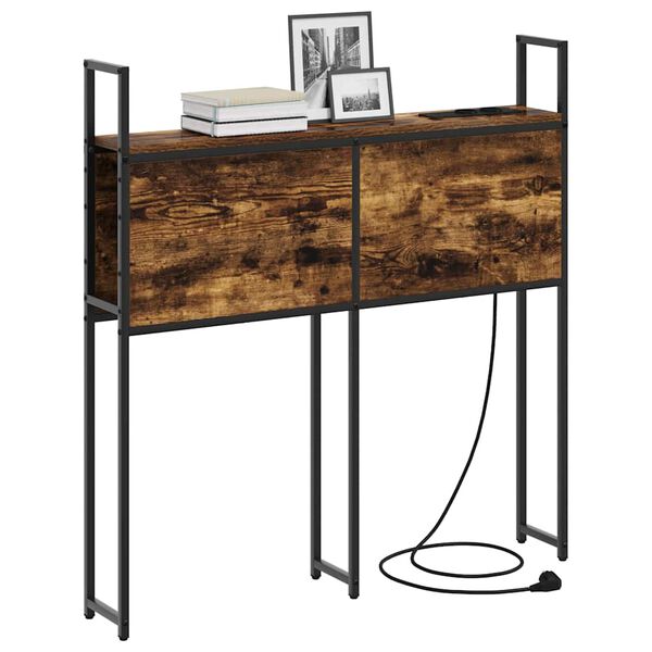 vidaXL Oppbevaringshodegjerde med Ladeplass R&oslash;kt eik 83 x 15 x 98 cm