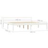 vidaXL Sengeramme med 2 skuffer hvit heltre furu 180x200 cm