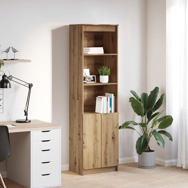 vidaXL Highboard artisan eik 50x35x180 cm konstruert tre