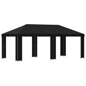 vidaXL Hage Gazebo 6 x 3 m Svart Polyester og st&aring;l 190 gsm