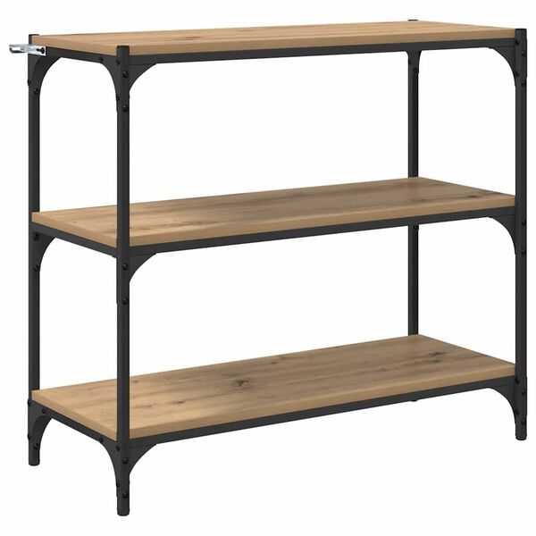 vidaXL Bokskap Artisan Eik 80 x 33 x 70,5 cm Ingeni&oslash;rtre og jern