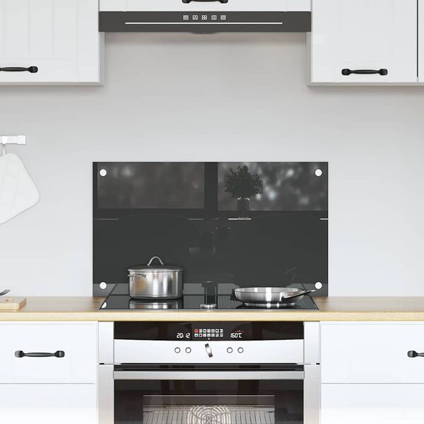 vidaXL Kjøkkenbakplate Mørke grå 70 x 40 x 0,6 cm herdet glass