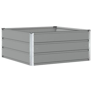 vidaXL Plantekassed Lysegr&aring; 100 x 100 x 45 cm St&aring;l