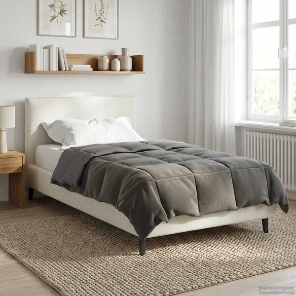 vidaXL Full &aring;r dyne Quilted Lysegr&aring; 135 x 200 cm Mikrofiber