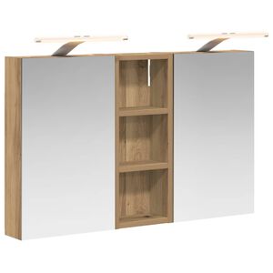 vidaXL Baderomsskapsett med d&oslash;r 3 pcs 80 x 10,5 x 50 cm Konstruert tre