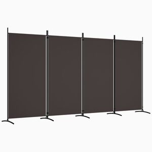 vidaXL Romdeler 4 paneler brun 346x180 cm stoff