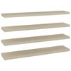 vidaXL Flytende vegghyller 4 stk eik 120x23,5x3,8 cm MDF
