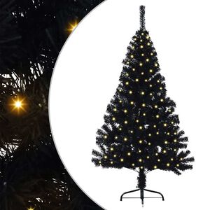 vidaXL Kunstig Forh&aring;ndsopplyst Juletre med 150 LED Svart 150 cm PVC