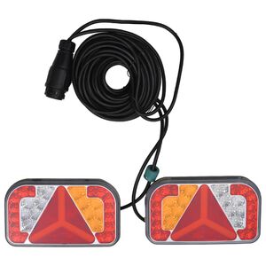 vidaXL Tilhengerlys 2 stk r&oslash;d 24x5x14,5 cm 12V LED-p&aelig;re