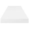 vidaXL Flytende vegghylle h&oslash;yglans hvit 80x23,5x3,8 cm MDF