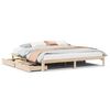 vidaXL Sengeramme med skuffer 200x200 cm heltre furu