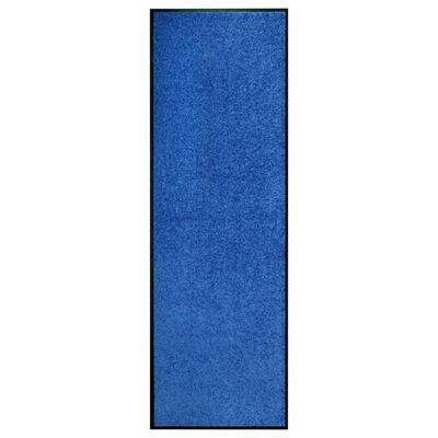 vidaXL Dørmatte vaskbar blå 60x180 cm