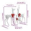 vidaXL Reinsdyrfamilie julepynt hvit og sølv 201 LED