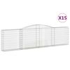vidaXL Gabionkurver buede 15 stk 400x30x100/120 cm galvanisert jern