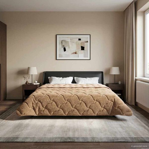 vidaXL Sommerdyne Gr&aring;brun 200 x 220 cm Mikrofiber og Teddy fleece