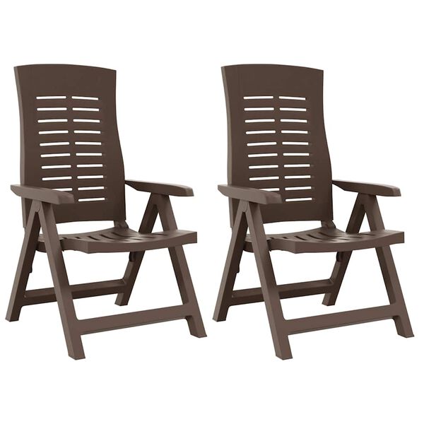 vidaXL Hagestoler 2 stk plast mokka