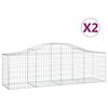 vidaXL Gabionkurver buede 2 stk 200x50x60/80 cm galvanisert jern