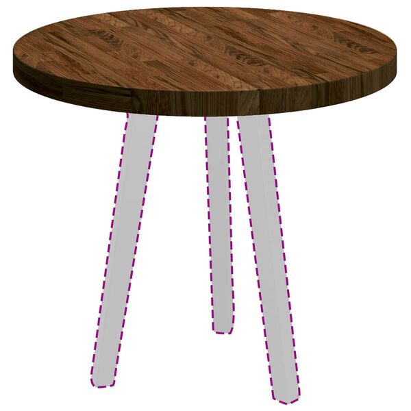 vidaXL Bordplate M&oslash;rk brun &Oslash; 60 x 4 cm Massivt Eiketre