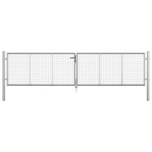 vidaXL Hageport galvanisert st&aring;l 400x75 cm s&oslash;lvfarget