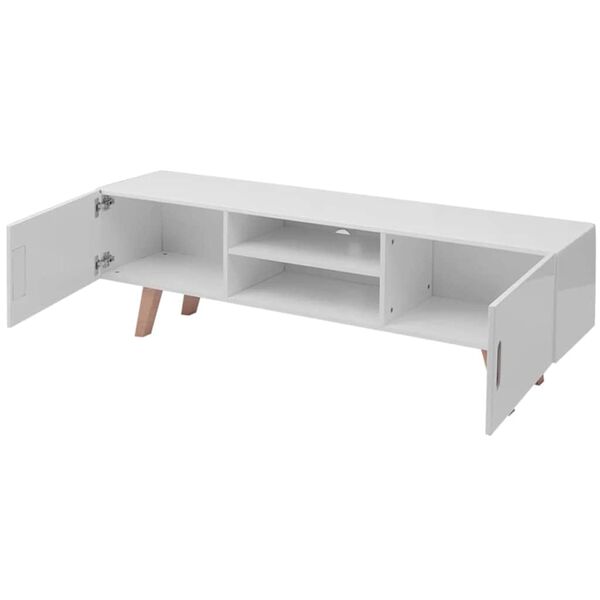 vidaXL TV-benk MDF 150x35x48,5 cm høyglans hvit