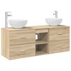 vidaXL Baderomsskapsett 3 stk. Sonoma eik 49,5 x 41 x 64,5 cm