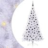 vidaXL Kunstig juletre med 300 LED med stativ Hvit 210 cm PVC og st&aring;l