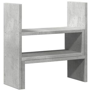 vidaXL Justerbar skrivebordshylle betonggr&aring; 40x17x41 cm konstruert tre