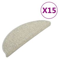 vidaXL Selvklebende trappematter sisal-utseende 15 stk 56x17x3cm grå
