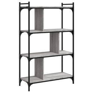 vidaXL Bokhylle 4 etasjer gr&aring; sonoma 76x32x123 cm konstruert tre